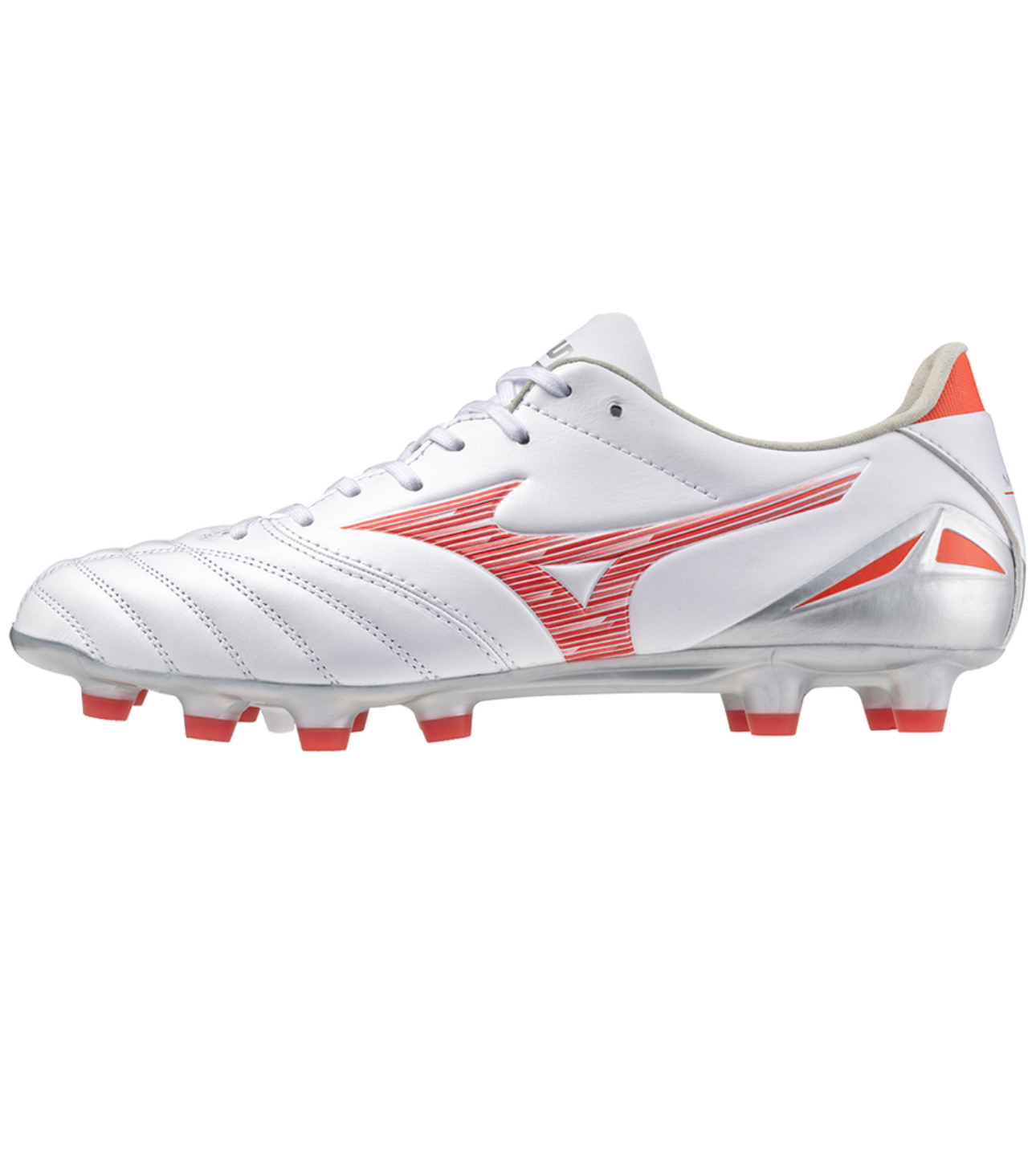 Mizuno Morelia Pro ホワイト/レッド US8.5 Mizuno Morelia Neo IV Pro FG Rugby Cleats - Black and White